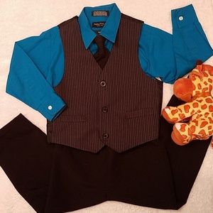 Coordinating Set of Dress Shirt, Vest & Pants  4T